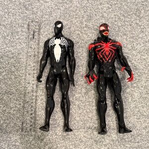 Black spiderman and Venom Figures